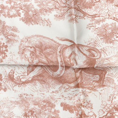 Christian Dior Silk Toile De Jouy Sauvage Square Scarf Rose 3 of 3
