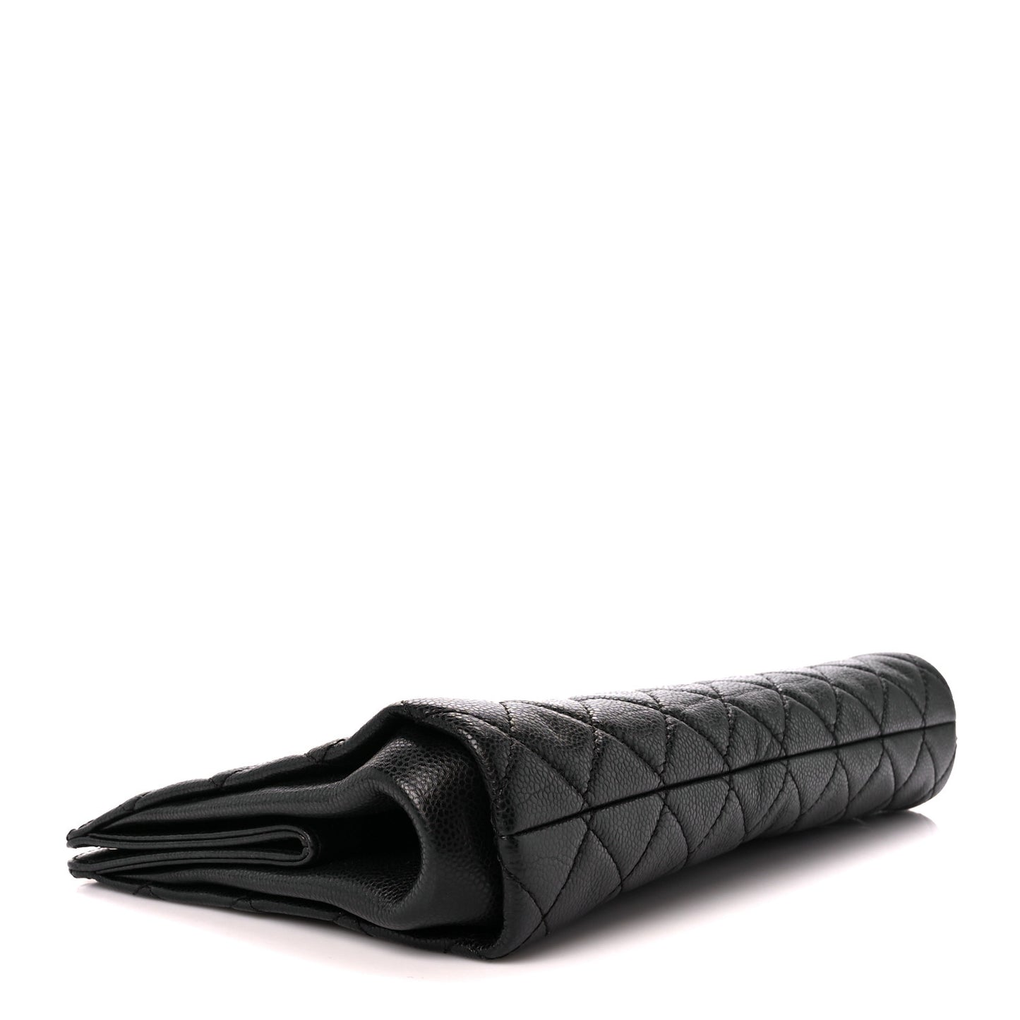 Caviar Quilted CC Beauty Clutch Black