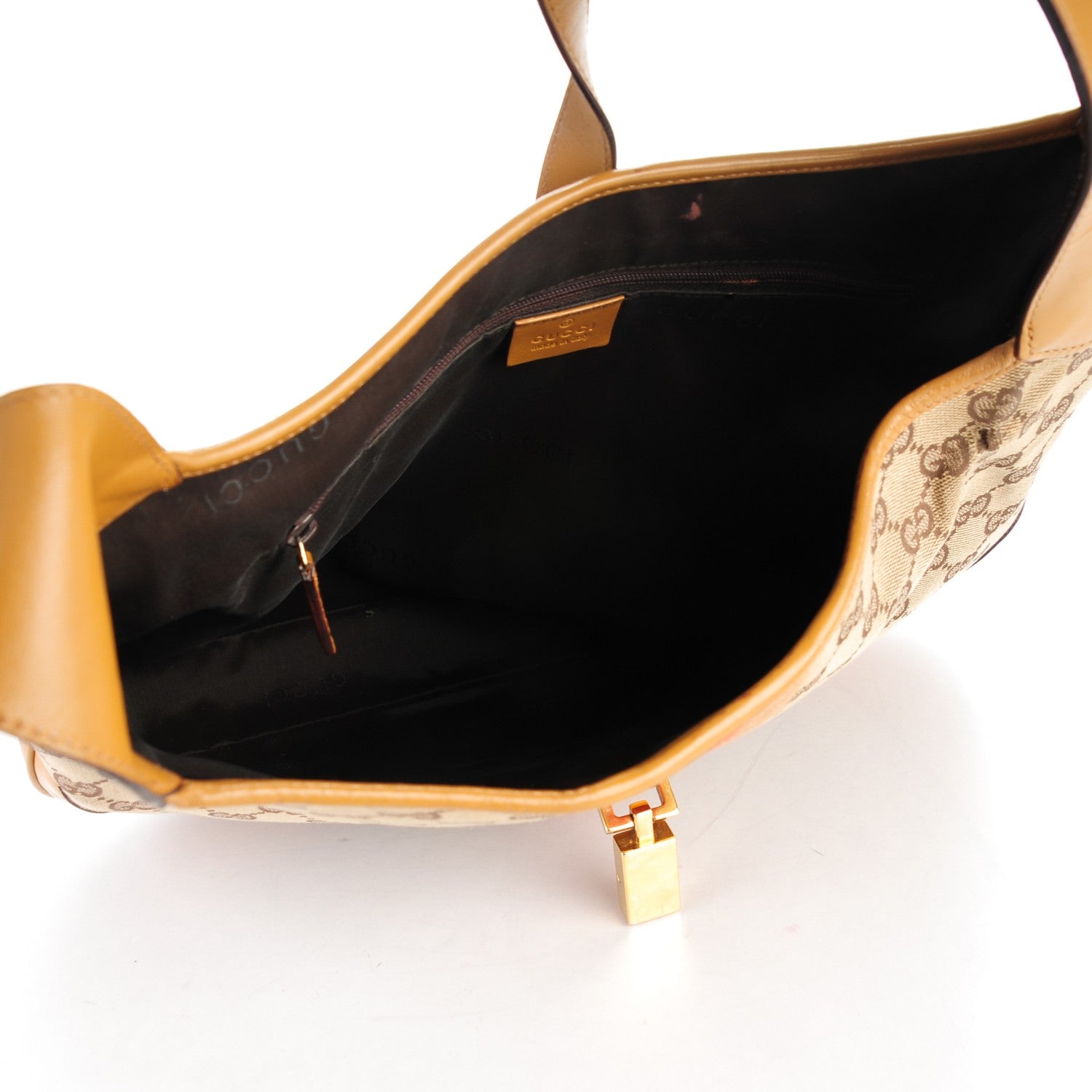Gucci Monogram Web Medium Jackie O Hobo Tan 5 of 11