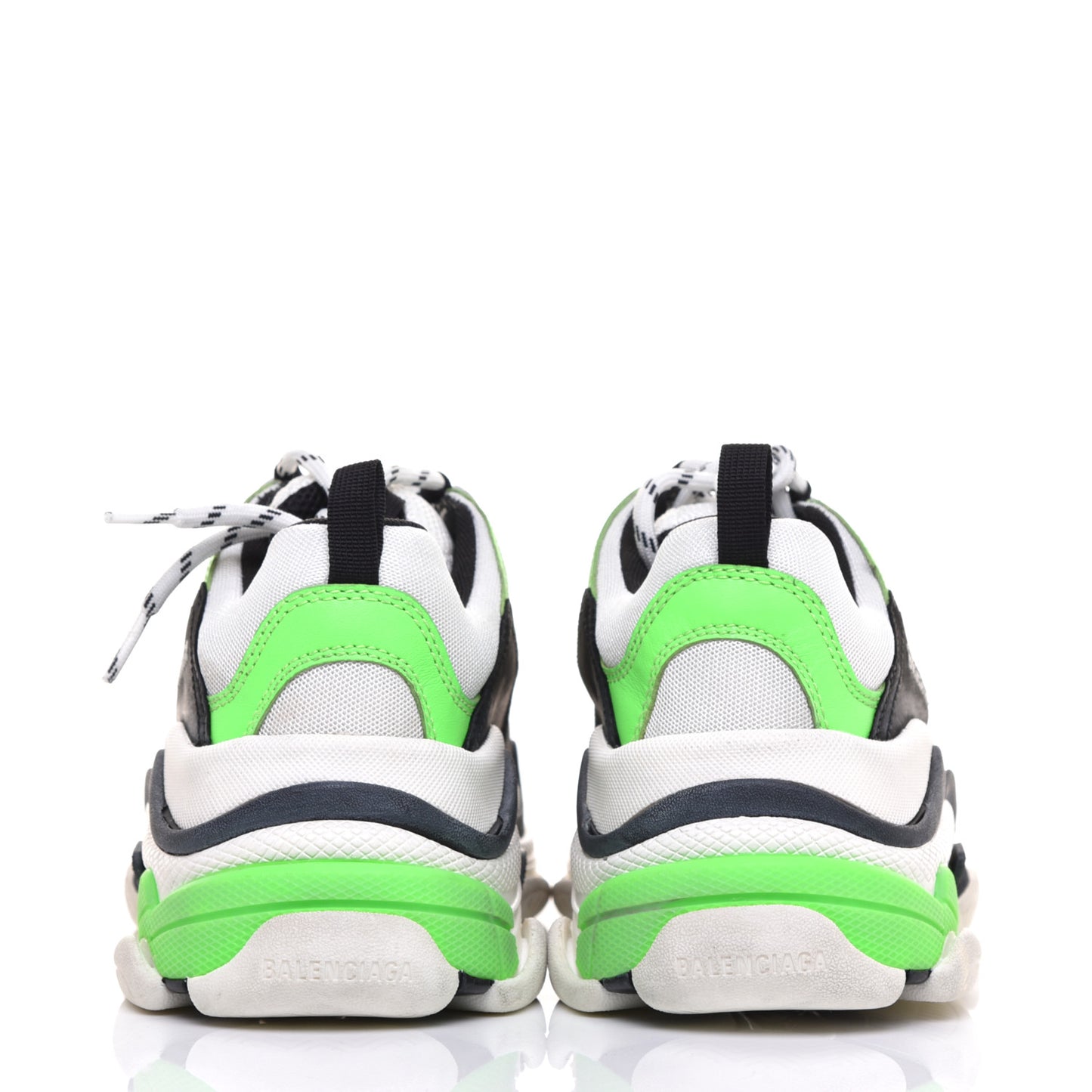 Fabric Mesh Womens Triple S Sneakers 39 White Green Fluo Black