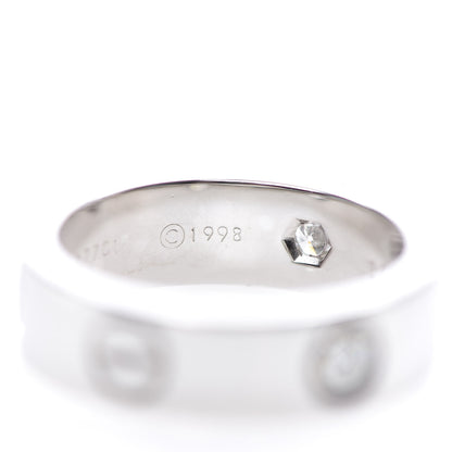 Cartier 18K White Gold 3 Diamond 5.5mm LOVE Ring 51 5.75 7 of 8