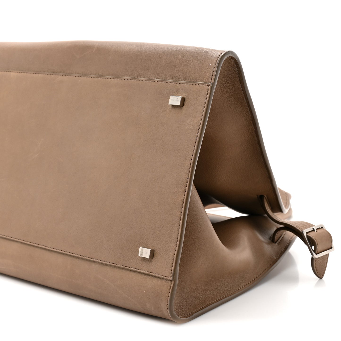 Polished Saddle Calfskin Soft Margaux 15 Mouse Grey