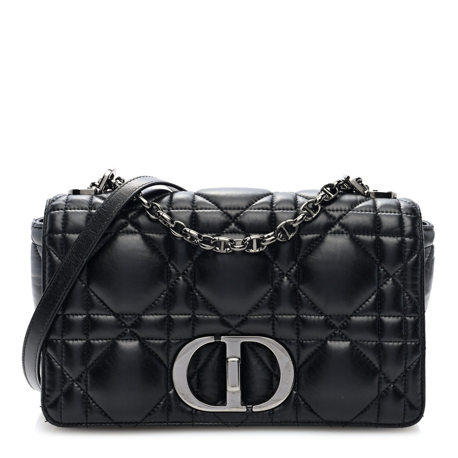 Christian Dior Calfskin Macrocannage Medium Caro Bag Black 1 of 10
