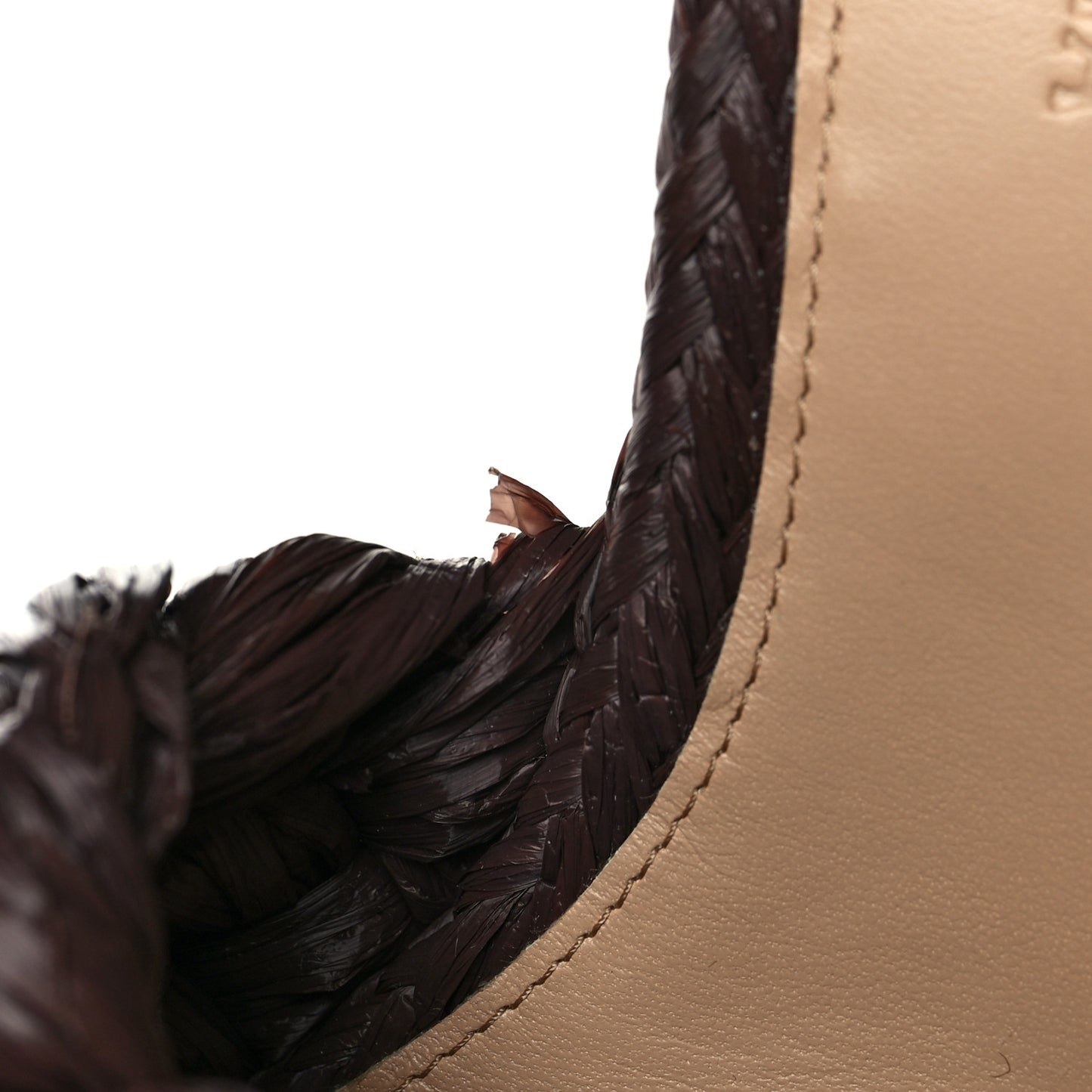 Raffia Twisted Intrecciato Stretch Mule Sandals 38 Bitter Chocolate