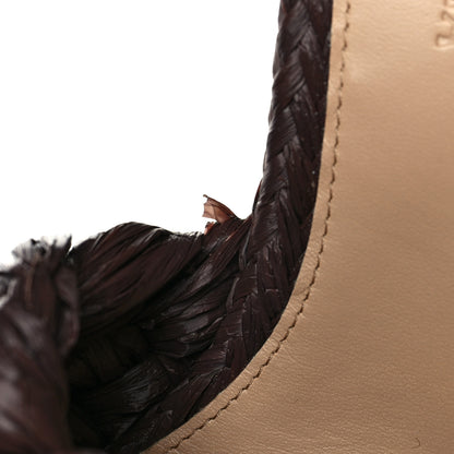 Bottega Veneta Raffia Twisted Intrecciato Stretch Mule Sandals 38 Bitter Chocolate 8 of 9