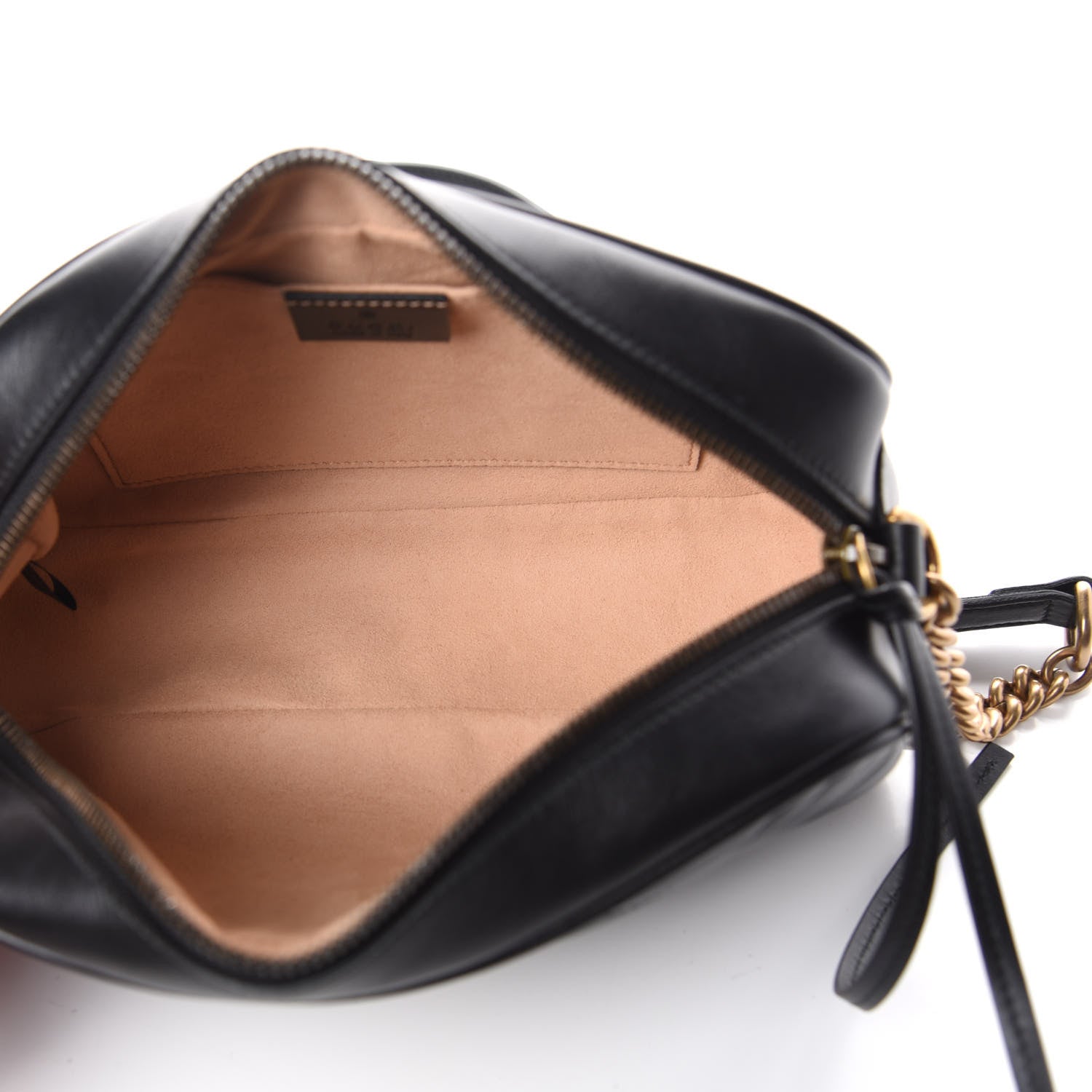 Gucci Calfskin Matelasse Small GG Marmont Chain Shoulder Bag Black 5 of 9