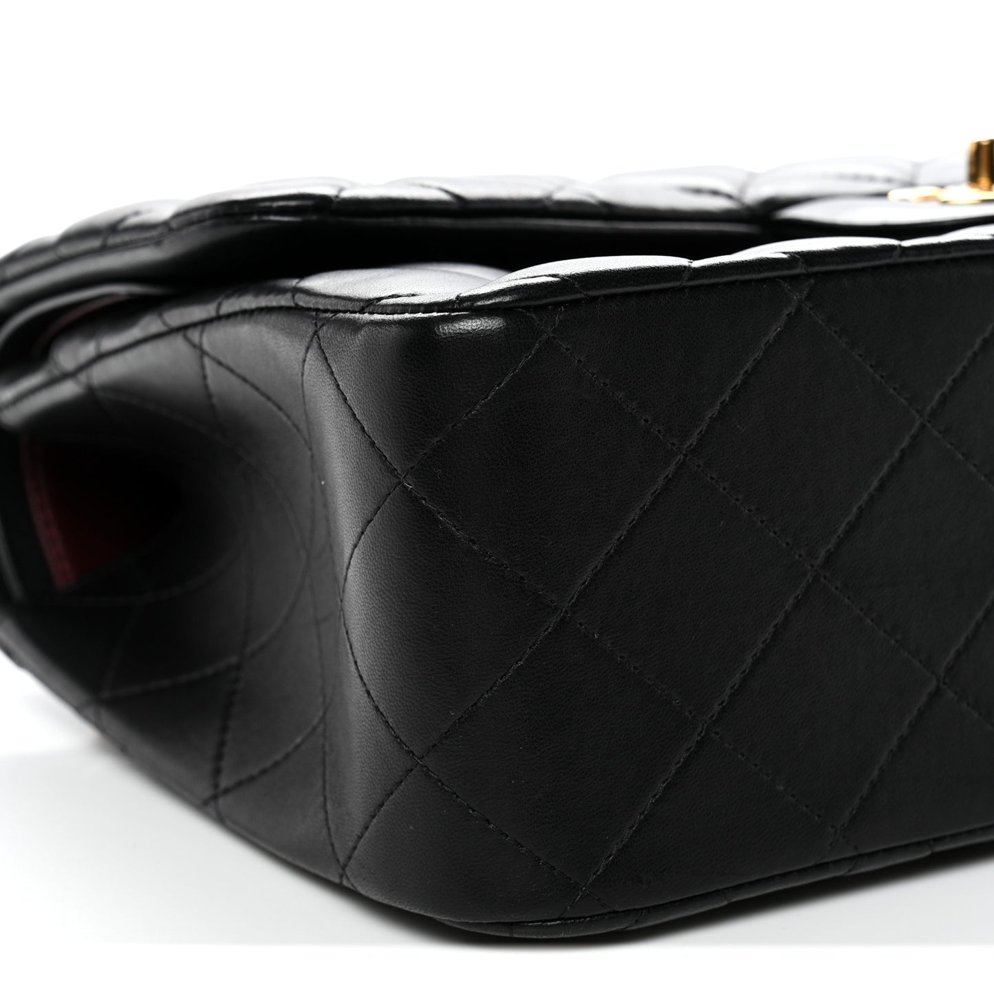 Lambskin Quilted Jumbo Double Flap Black