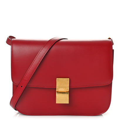 Celine Box Calfskin Medium Classic Box Flap Bag Red 1 of 8
