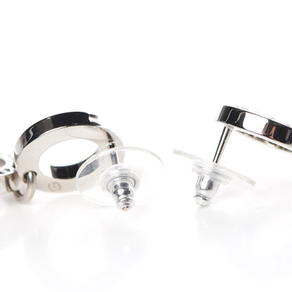 Chanel Crystal CC Drop Earrings Silver 3 of 5