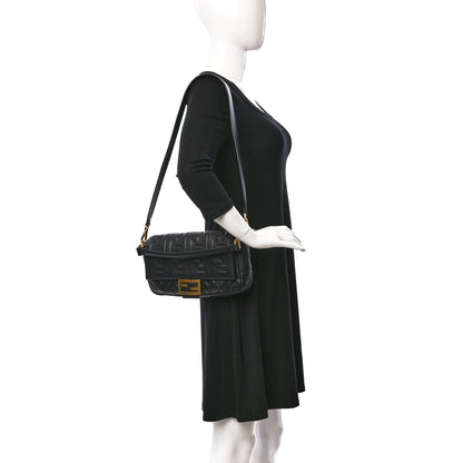 Fendi Nappa FF 1974 Embossed Baguette Black 2 of 9