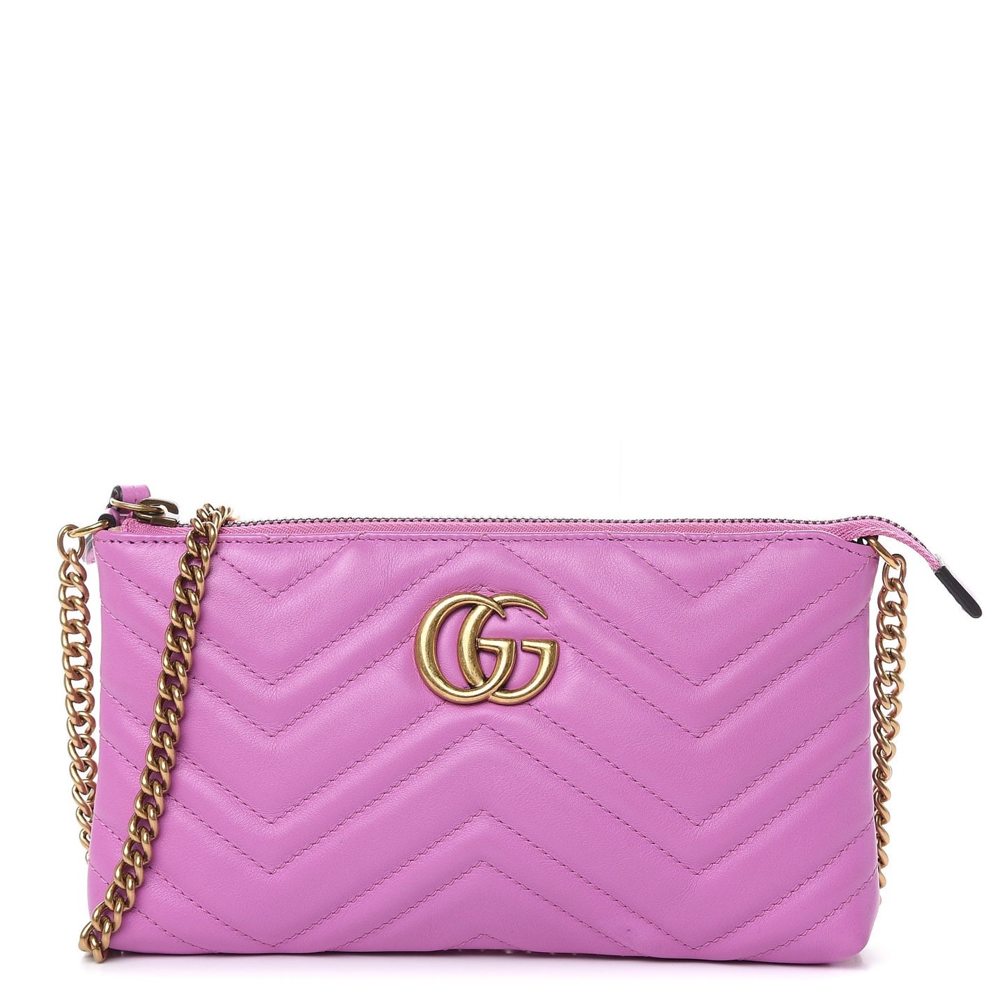 Calfskin Matelasse Mini GG Marmont Chain Bag Candy Mousse