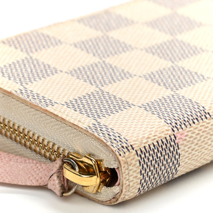 Louis Vuitton Damier Azur Clemence Wallet Rose Ballerine 10 of 14