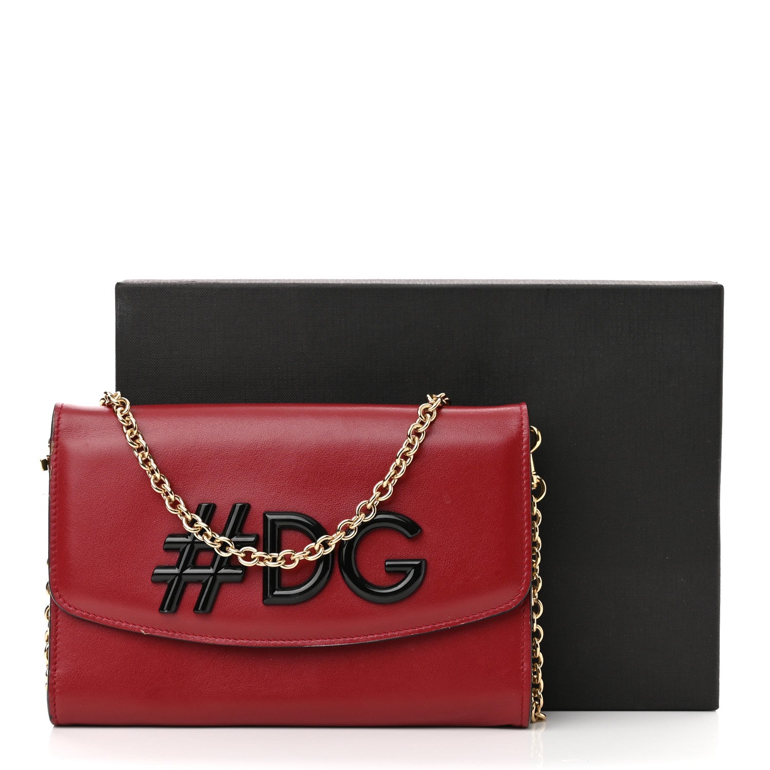 Dolce & Gabbana Calfskin Studded Wallet On Chain Red 12 of 12
