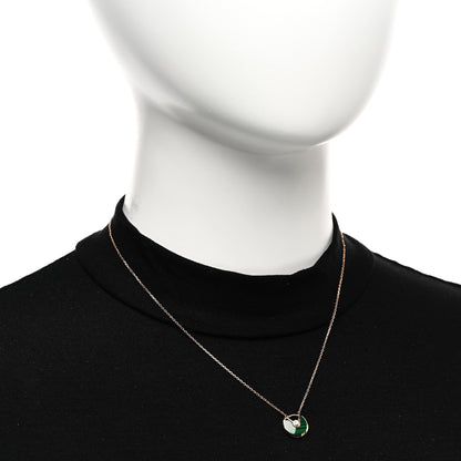 Cartier 18K Pink Gold Diamond Malachite XS Amulette de Cartier Pendant Necklace 2 of 5