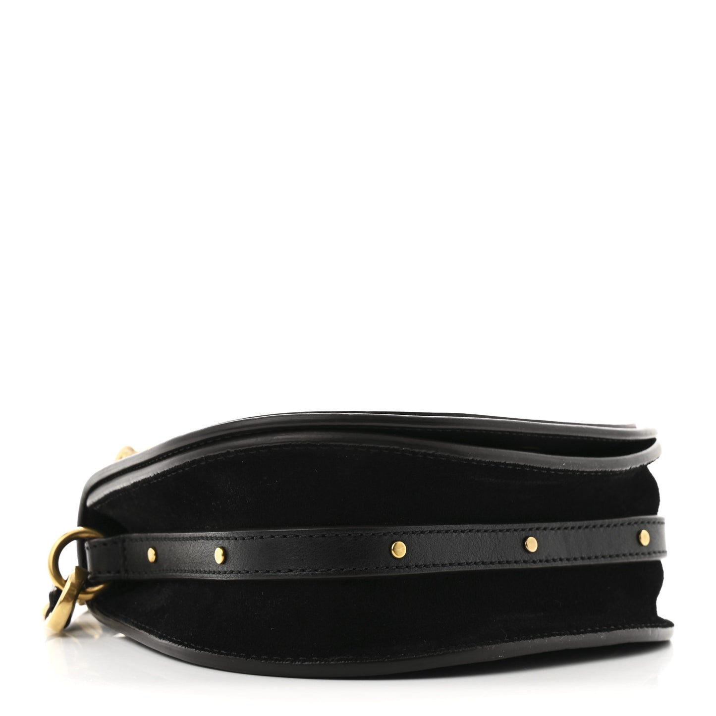 Calfskin Suede Small Nile Bracelet Bag Black