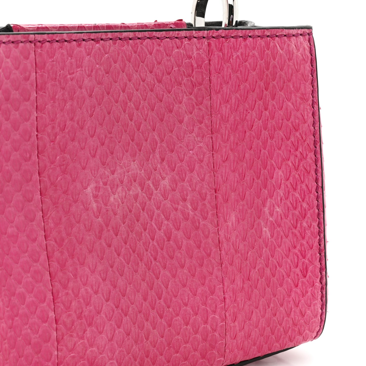 Snakeskin Varenne Top Handle Pink