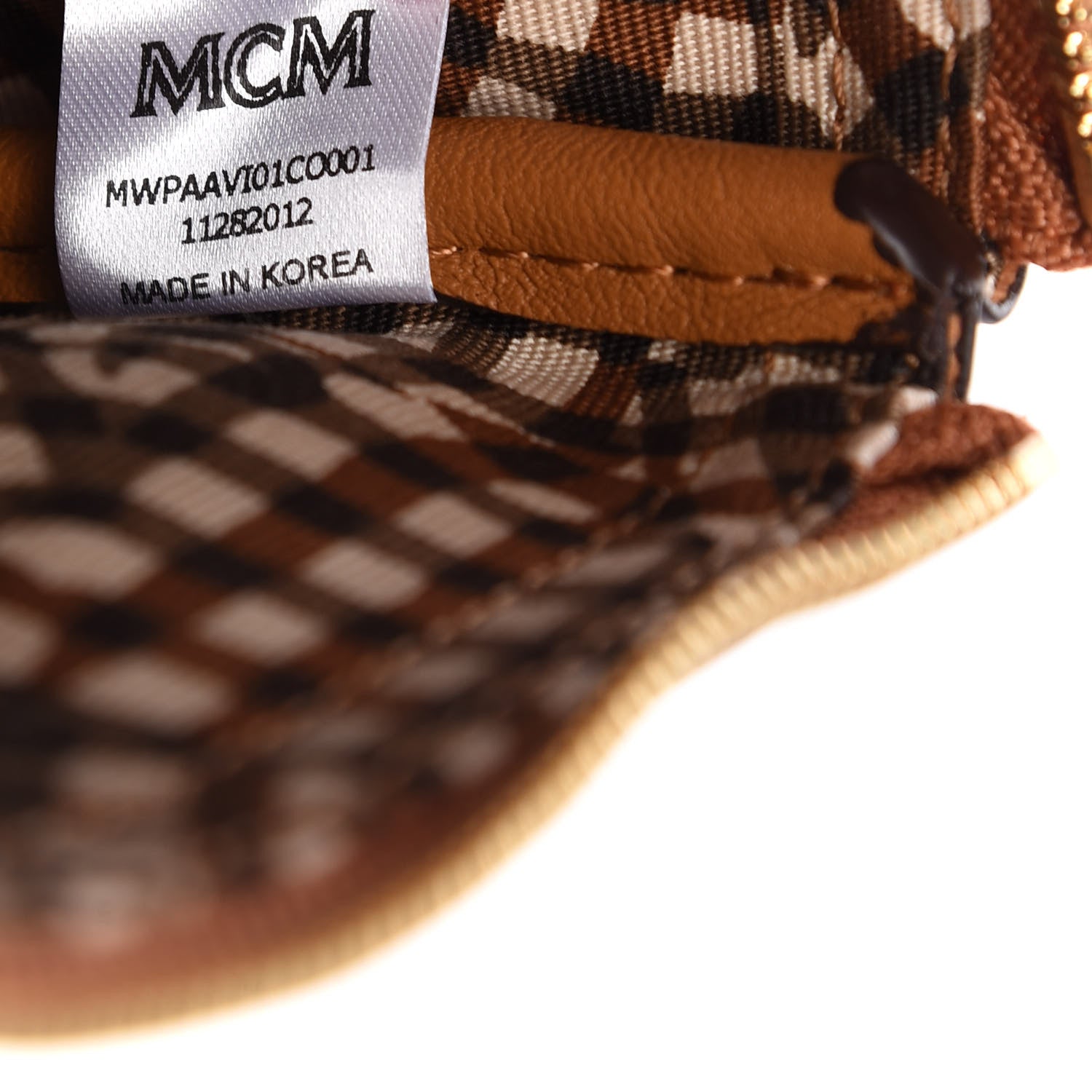 MCM Visetos Liz Shopper Tote Pouch Cognac 9 of 10