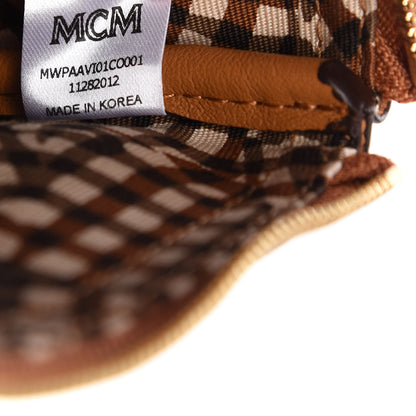 MCM Visetos Liz Shopper Tote Pouch Cognac 9 of 10