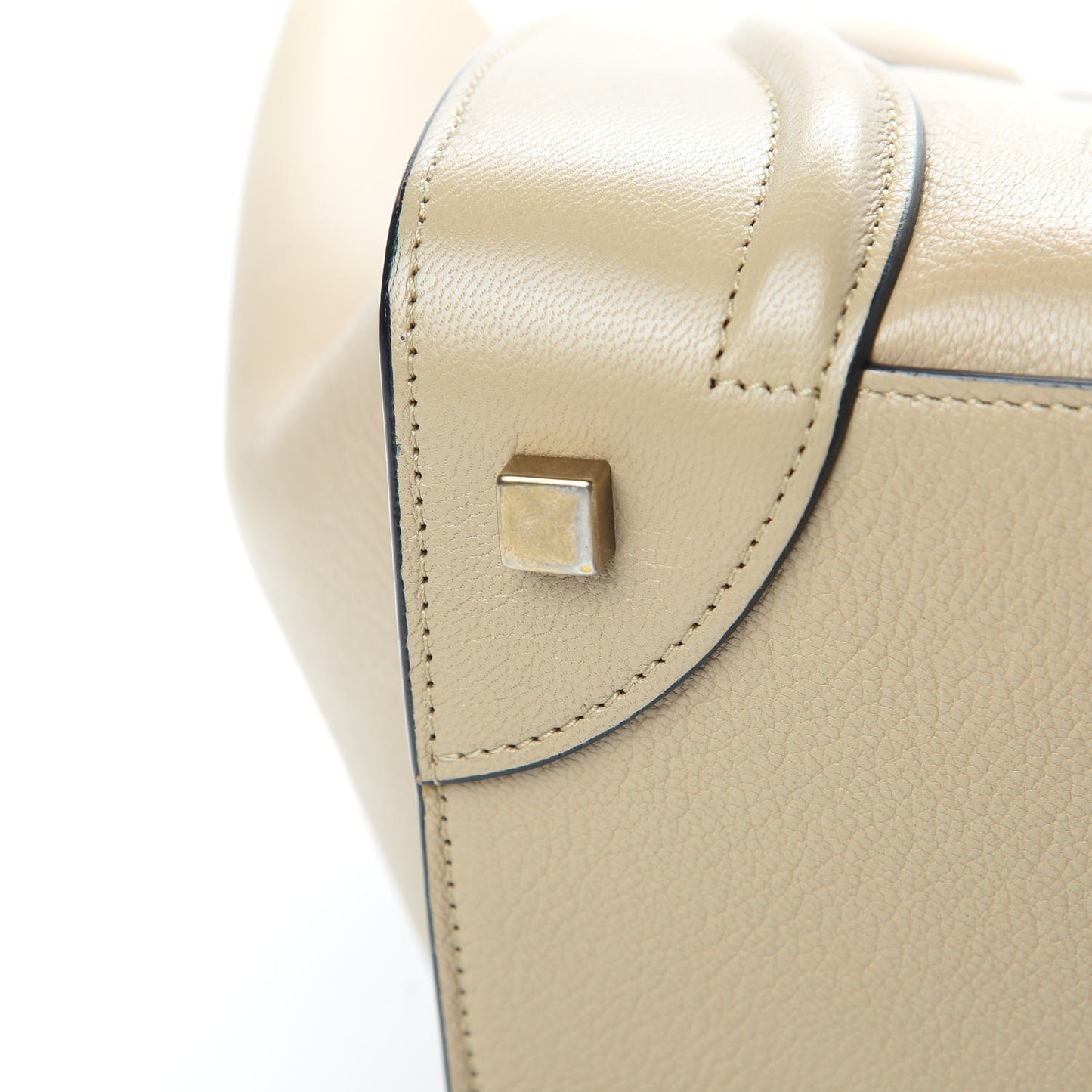 Drummed Calfskin Mini Bi-Color Luggage Navy Dune