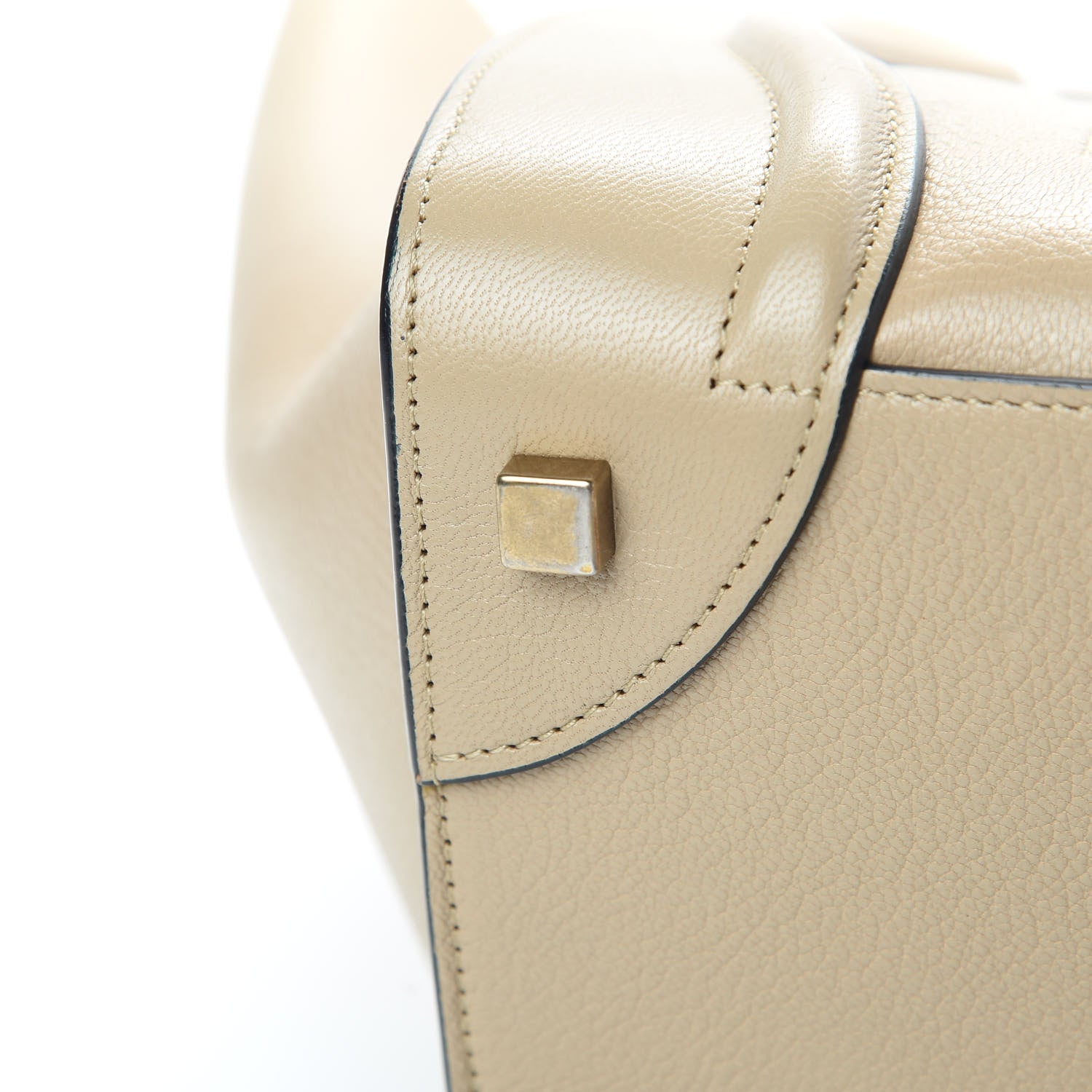 Celine Drummed Calfskin Mini Bi-Color Luggage Navy Dune 15 of 17