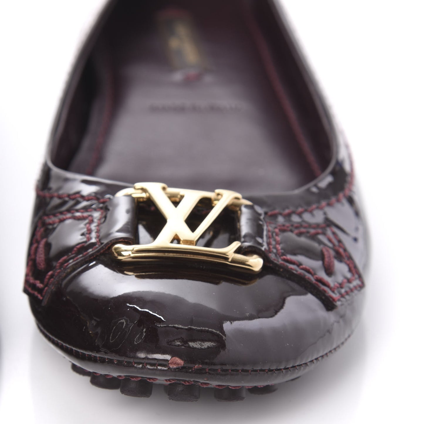Patent Calf Oxford Ballerina Flats 34.5 Amarante