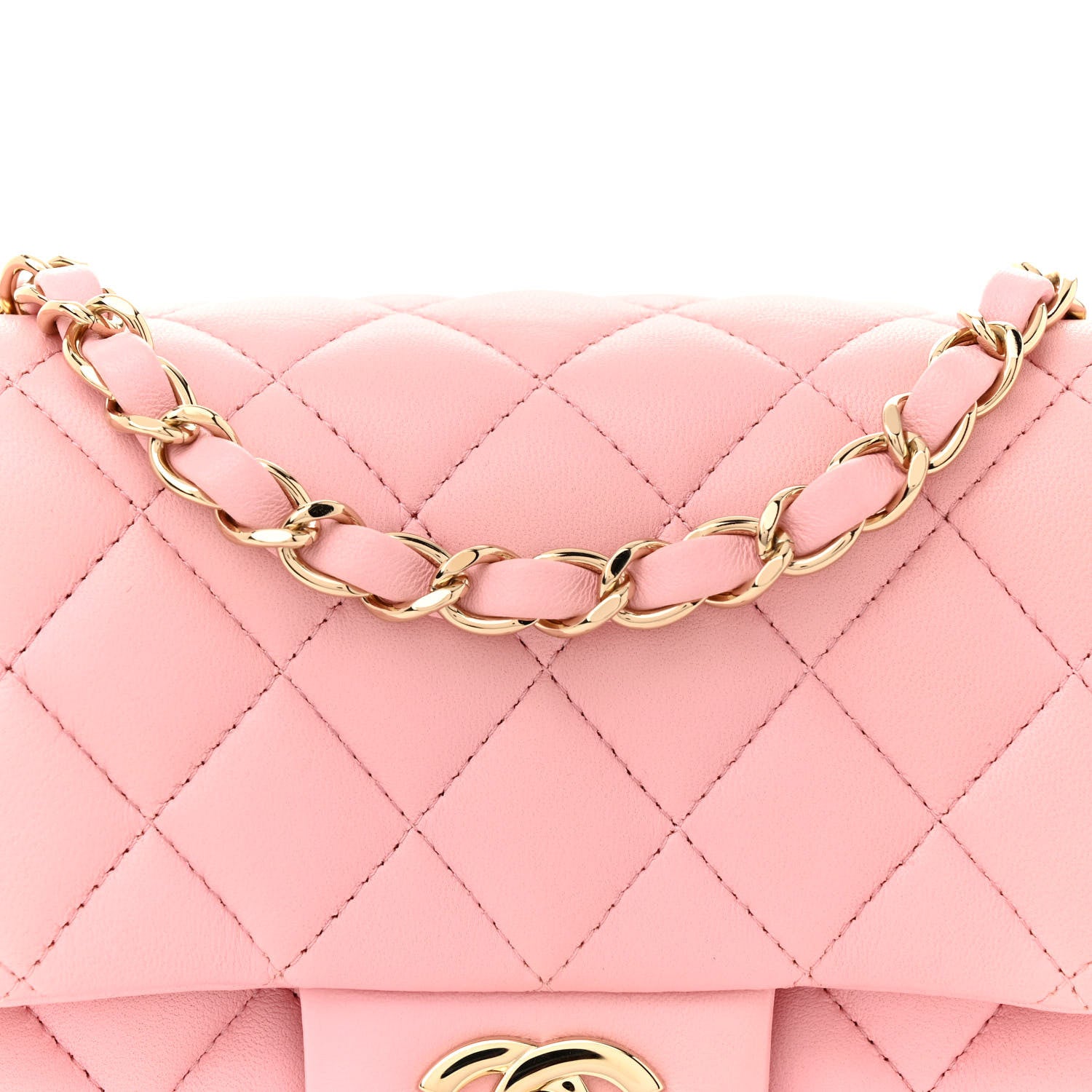 Chanel Lambskin Quilted Mini Square Flap Light Pink 8 of 11