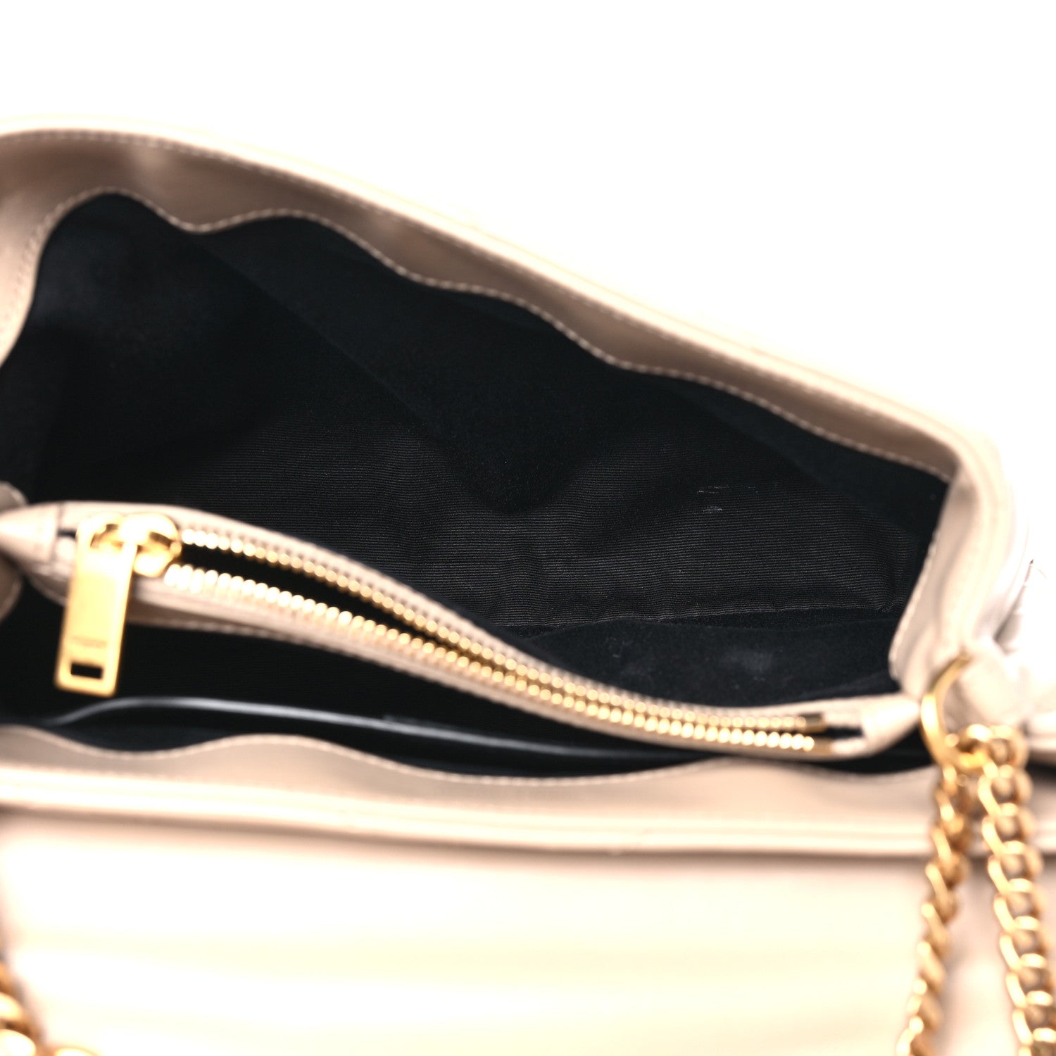 Saint Laurent Calfskin Y Quilted Monogram Small Loulou Chain Satchel Dark Beige 5 of 14