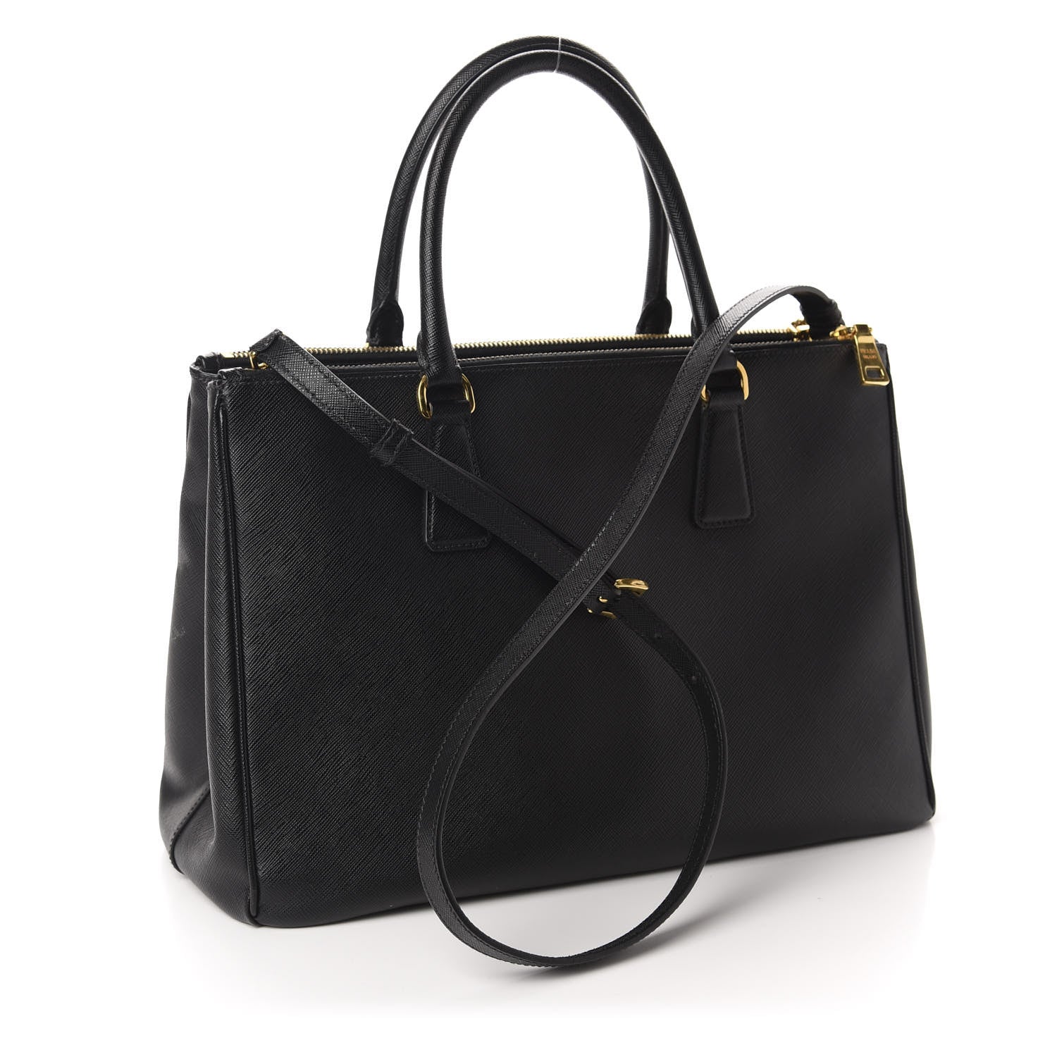 Prada Saffiano Medium Galleria Double Zip Tote Black 3 of 13