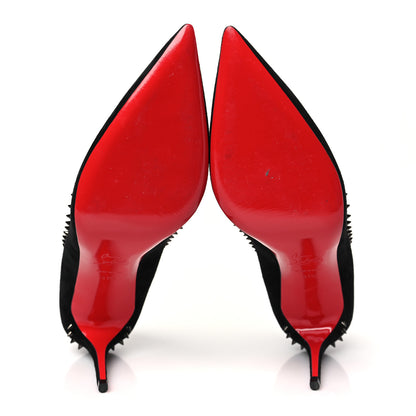 Christian Louboutin Veau Velours Anjalina 85 Pumps 41.5 Black Gun 6 of 9