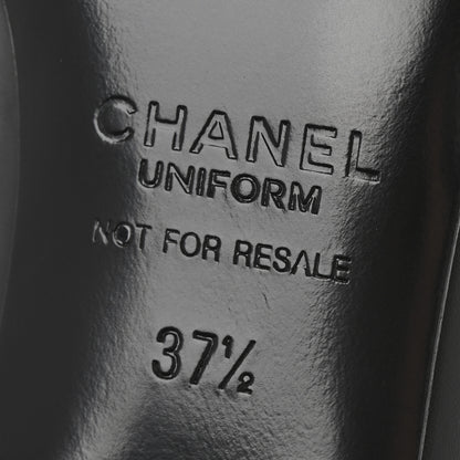 Chanel Lambskin Cap Toe CC Uniform Pumps 37.5 Black 7 of 10