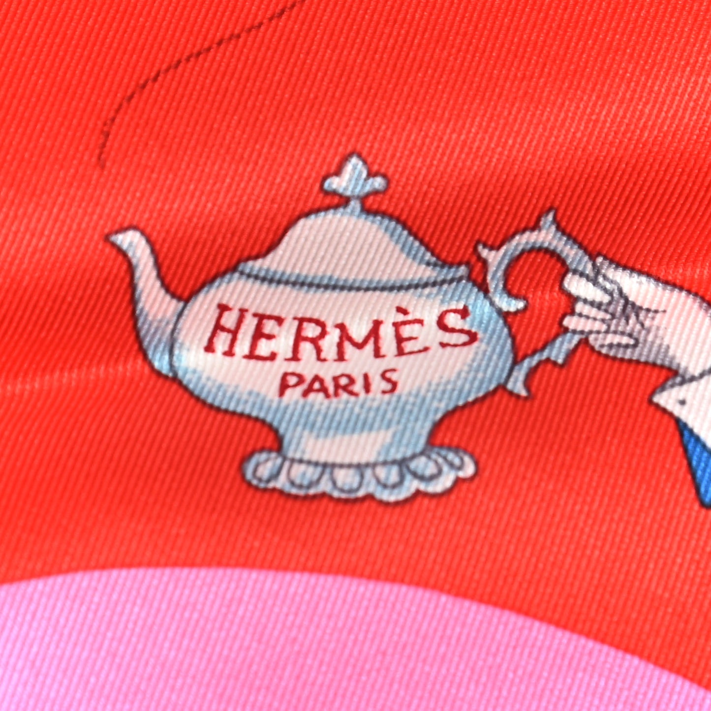 Silk Tea Time Scarf 70 Rouge Rose White