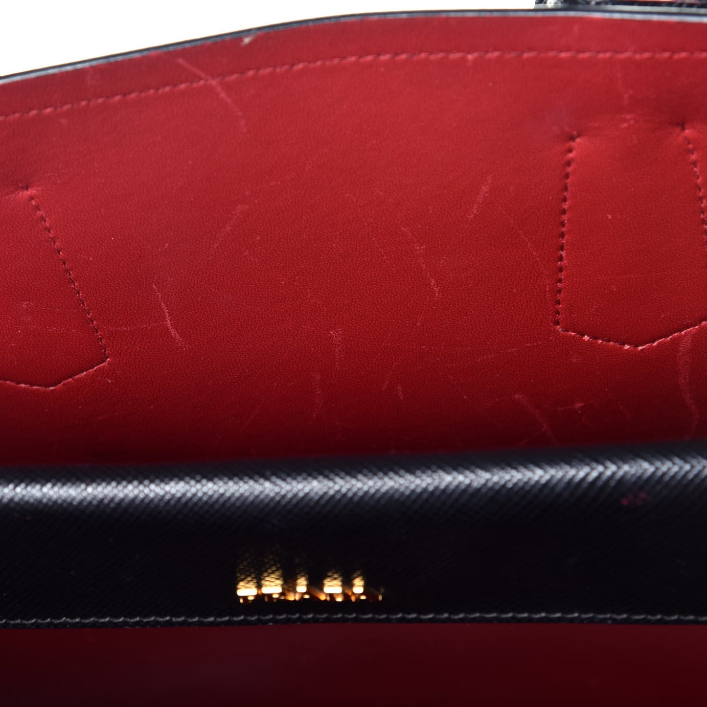 Saffiano Cuir Medium Double Bag Black Fuoco