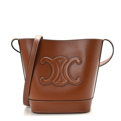 Celine Smooth Calfskin Small Cuir Triomphe Bucket Bag Tan 1 of 9