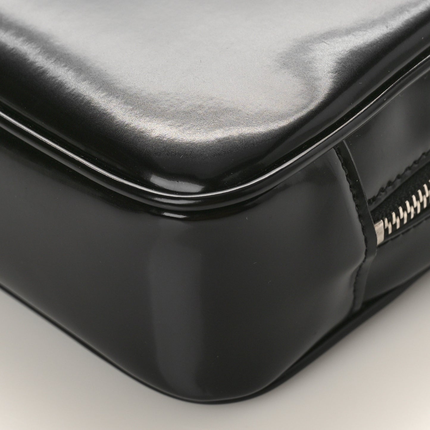 Shiny Calfskin Monogram Mini Lou Camera Bag Black