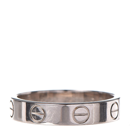 Cartier 18K White Gold 4mm LOVE Wedding Band Ring 49 4.75 3 of 7