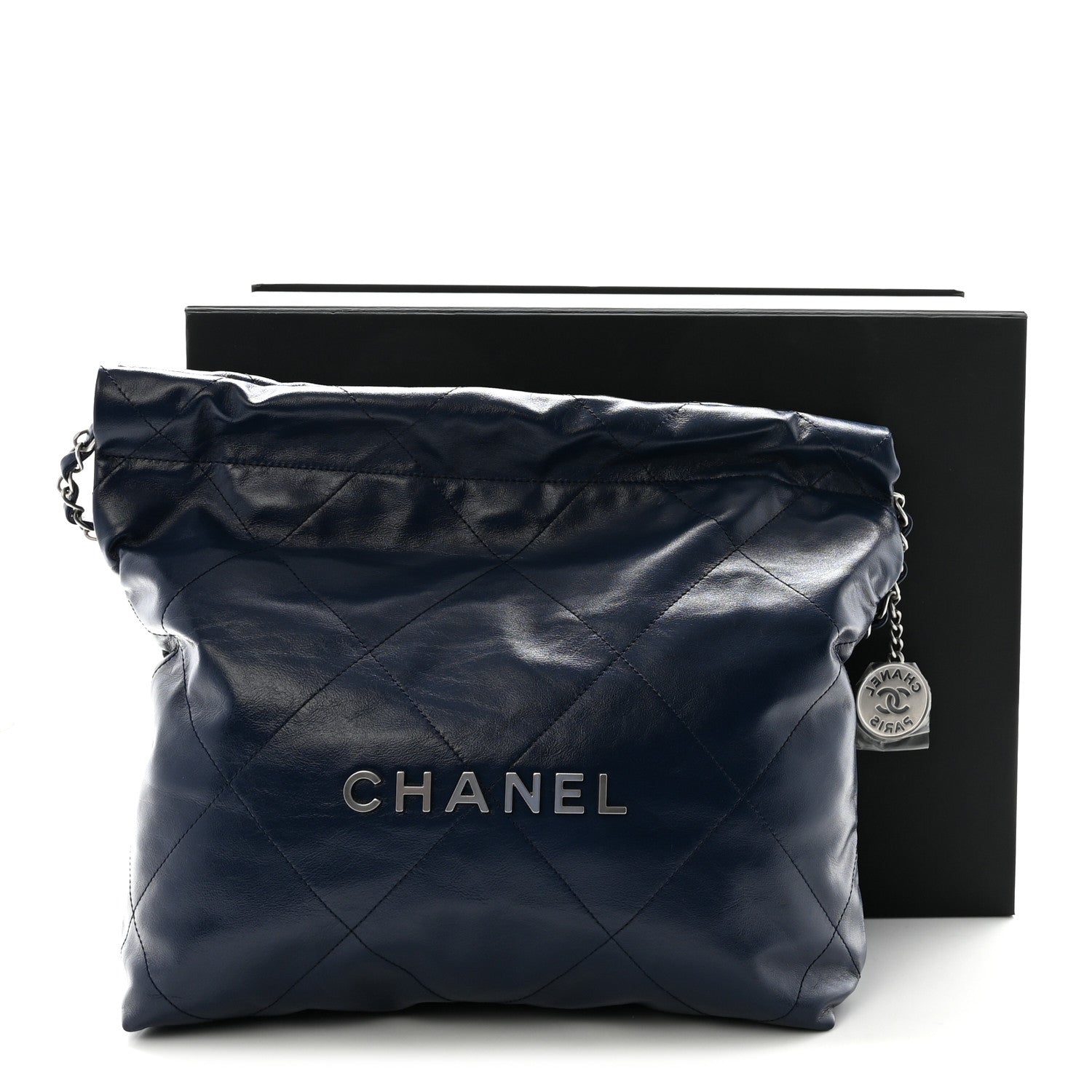 Chanel Shiny Calfskin Quilted Small Chanel 22 Navy 12 of 12