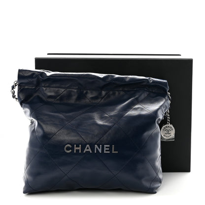 Chanel Shiny Calfskin Quilted Small Chanel 22 Navy 12 of 12
