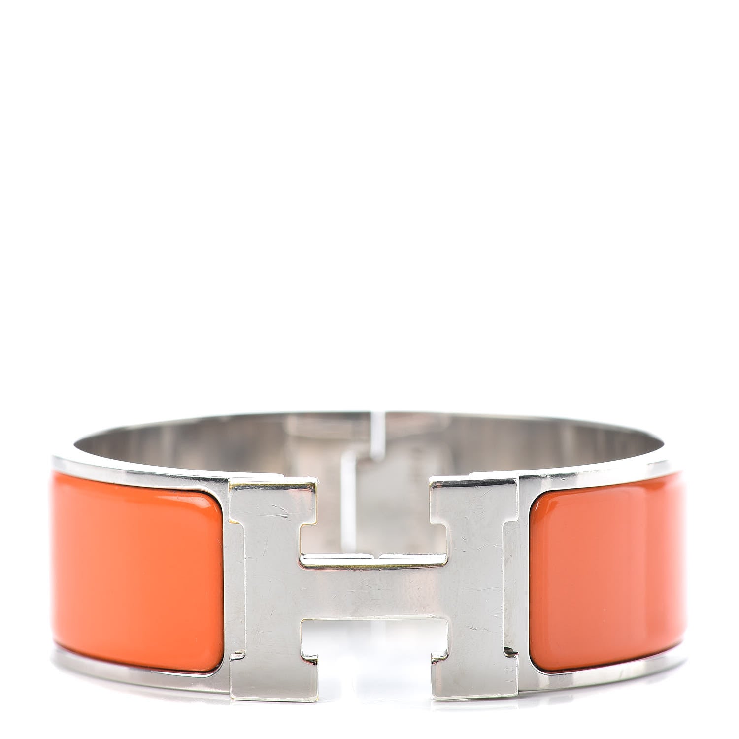 Hermes Enamel Wide Clic Clac H Bracelet PM Orange 1 of 6