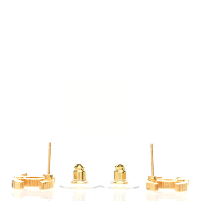 Chanel Metal Textured CC Earrings Gold 3 of 5