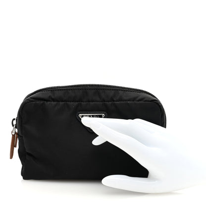 Prada Re-Nylon Saffiano Travel Pouch Black Caramel 2 of 6