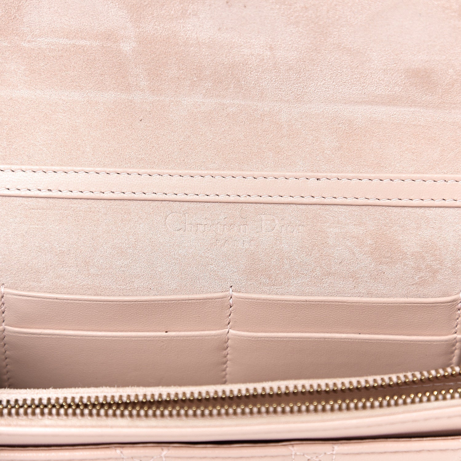 Christian Dior Lambskin Cannage Dioraddict Wallet on Chain Clutch Rose Poudre 5 of 10