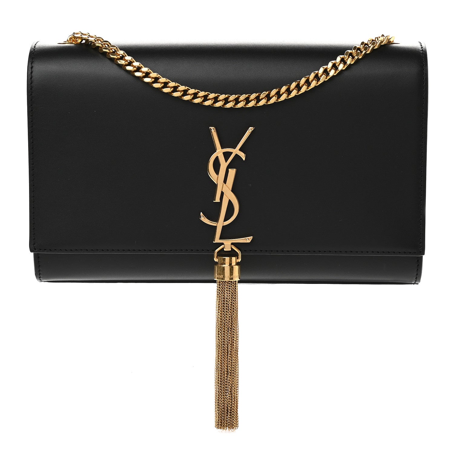 Saint Laurent Smooth Calfskin Medium Classic Monogram Kate Tassel Satchel Black 1 of 8