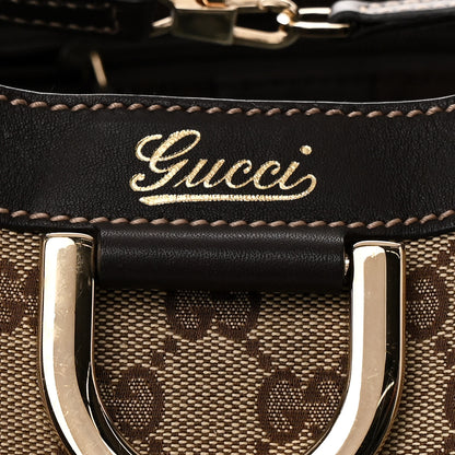 Gucci Monogram Large D Gold Hobo Dark Brown 8 of 12