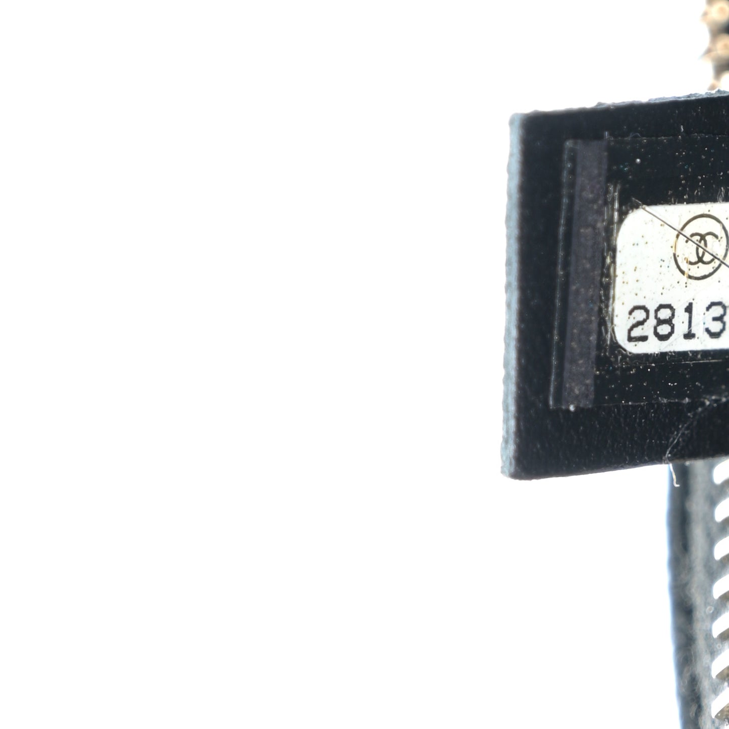 Metallic Caviar Striped Banane Waist Bag Fanny Pack Black Gold