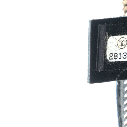 Chanel Metallic Caviar Striped Banane Waist Bag Fanny Pack Black Gold 7 of 12