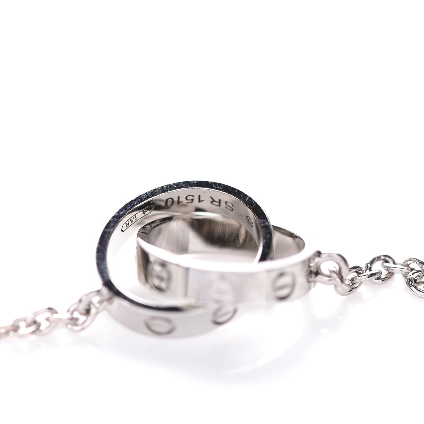 18K White Gold Interlocking LOVE Necklace