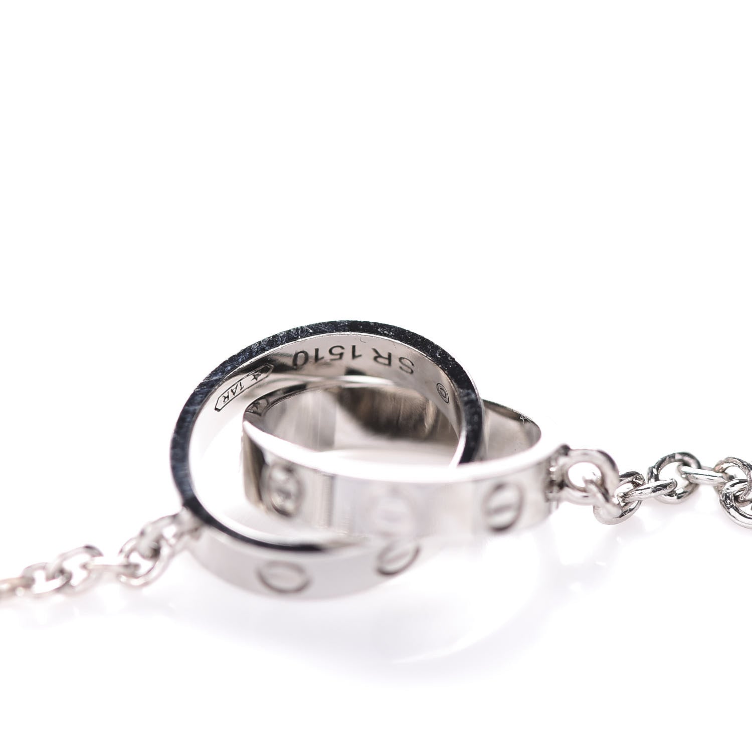 Cartier 18K White Gold Interlocking LOVE Necklace 5 of 6
