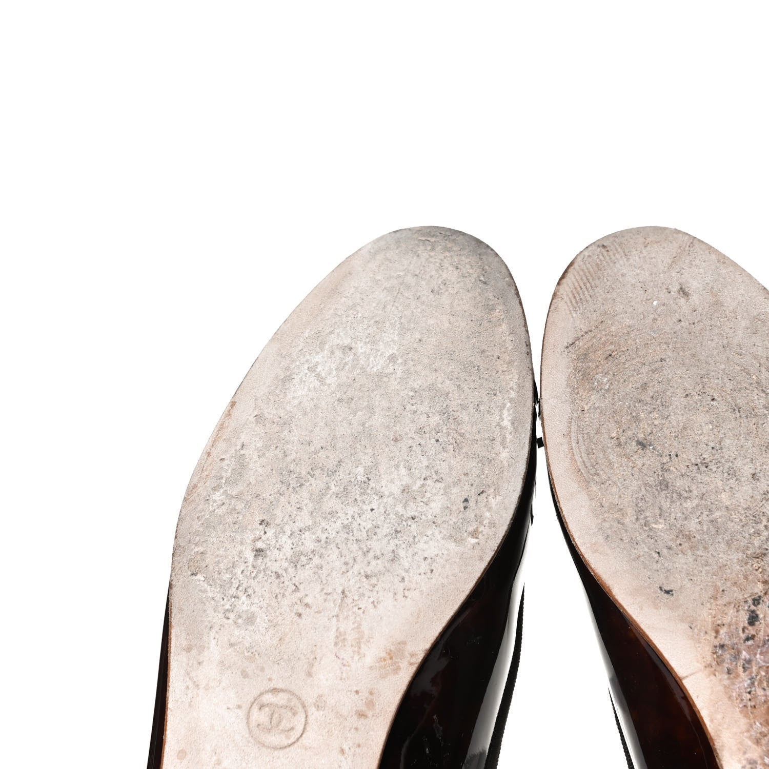 Chanel Patent Tortoise CC Cap Toe Ballerina Flats 38 Brown 10 of 12
