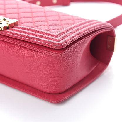 Chanel Caviar Quilted Medium Boy Flap Dark Pink 11 of 11