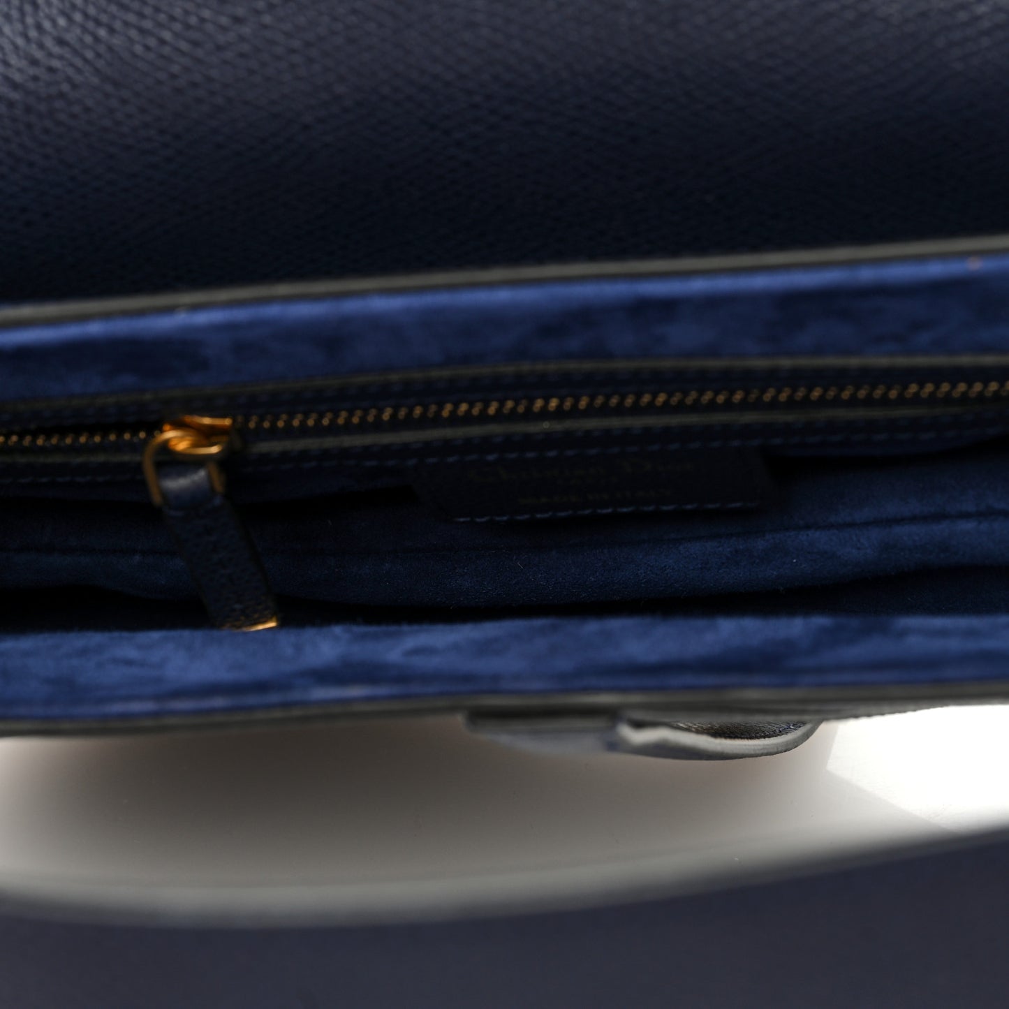 Grained Calfskin Saddle Bag Navy